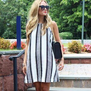 Lou & Grey striped high neck dress